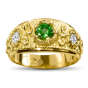 Bark Scrolls Ring Tsavorite & Diamond