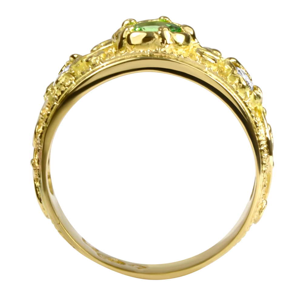 Bark Scrolls Ring Tsavorite & Diamond