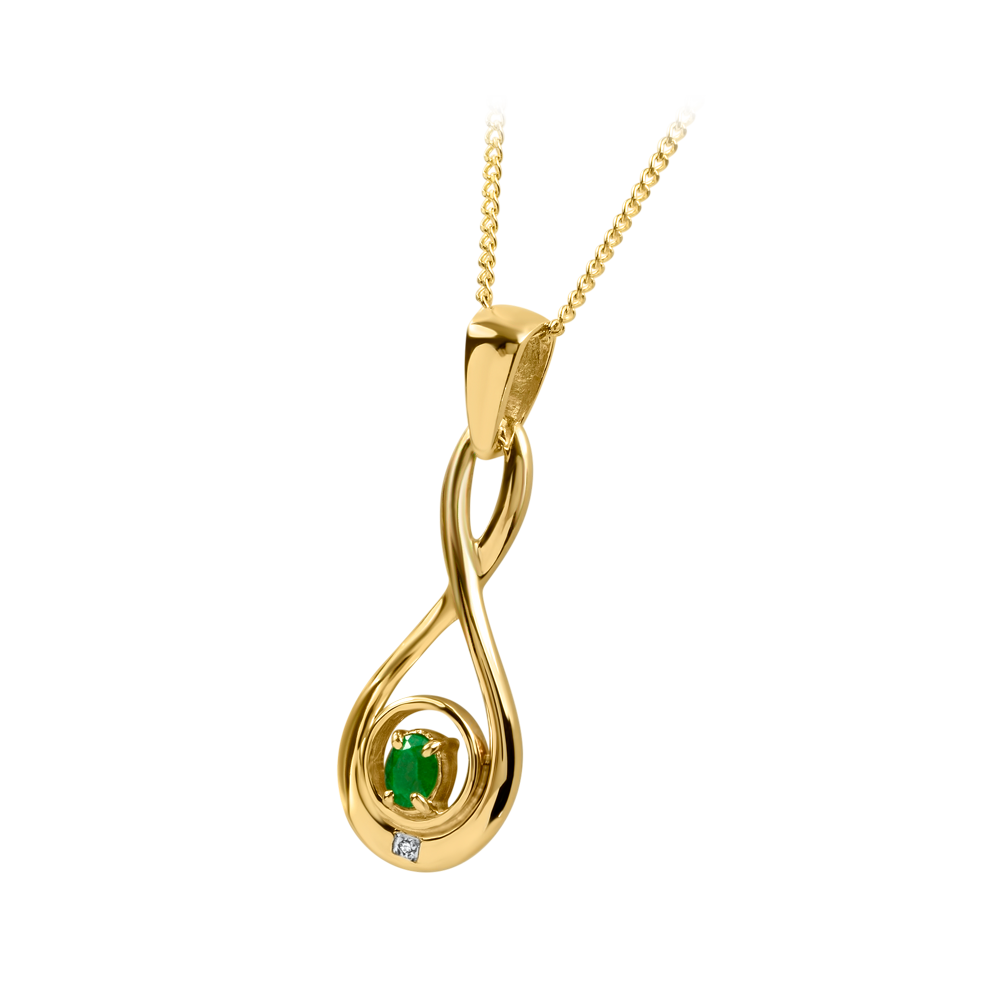 Infinity Emerald Pendant 