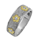Bark Ring - floral motifs