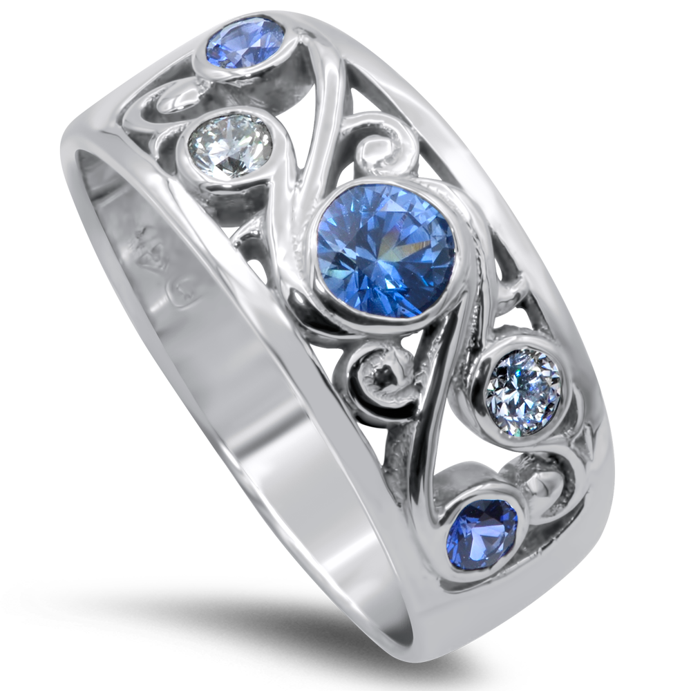 Scrolls Ring - White Gold