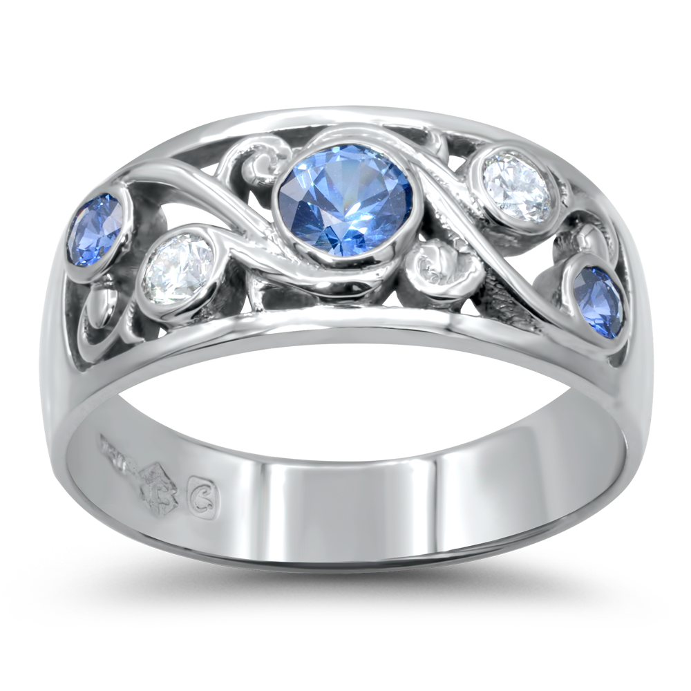 Scrolls Ring - White Gold