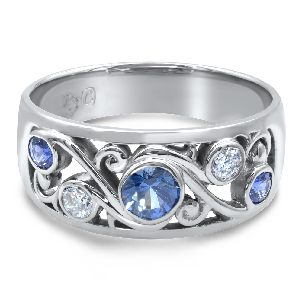 Scrolls Ring - White Gold