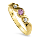Amanda 9ct Yellow Gold Diamond & Pink Sapphire Ring 