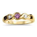 Amanda 9ct Yellow Gold Diamond & Pink Sapphire Ring 