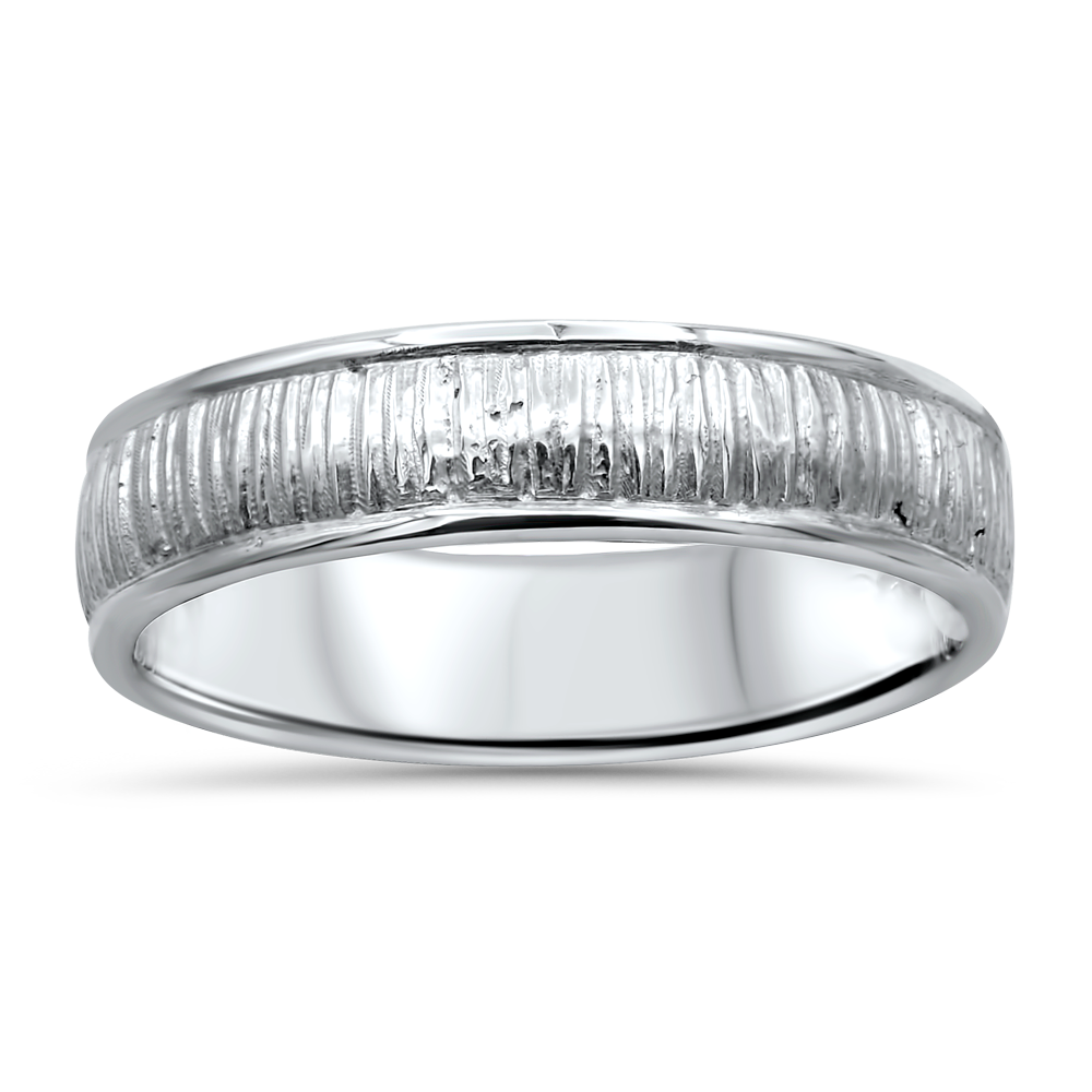 Bark Ribbed Ring white gold 4.5mm