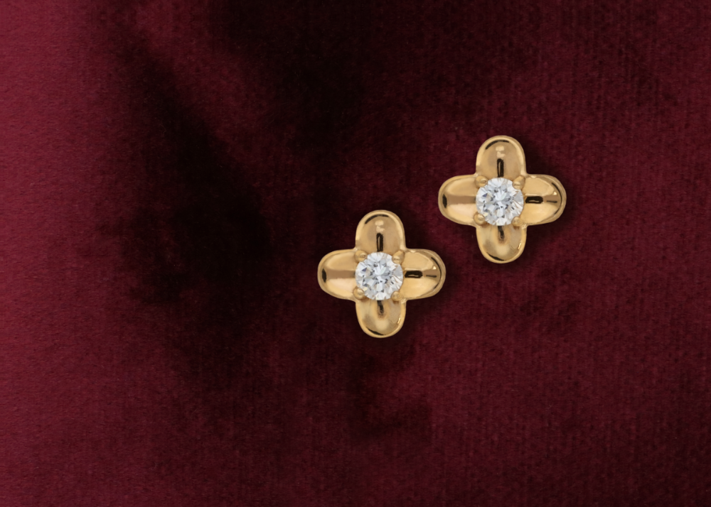 Floral diamond studs
