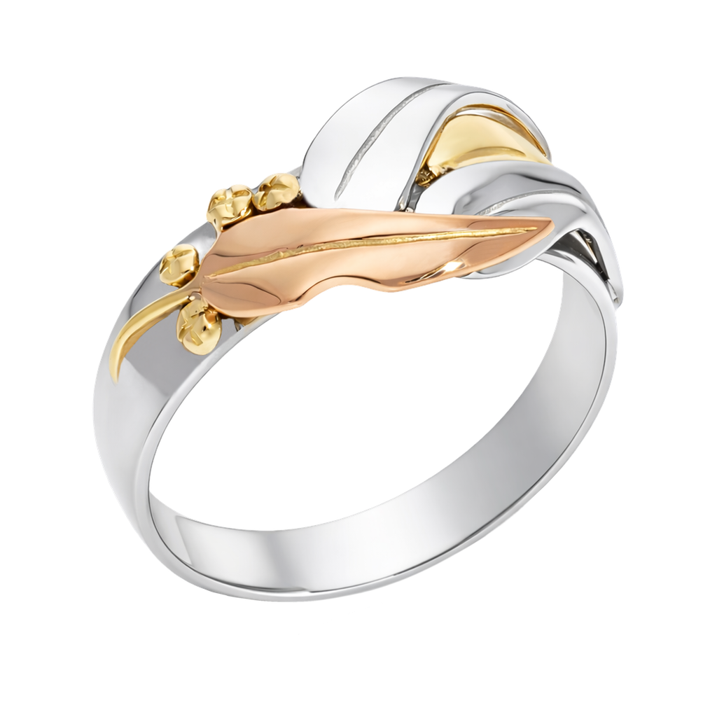 Manna Gum Leaf Ring White Gold