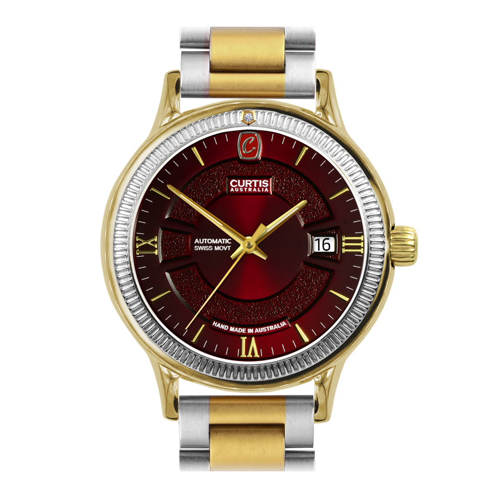 Motima RT Burgundy Dial 9ct Watch