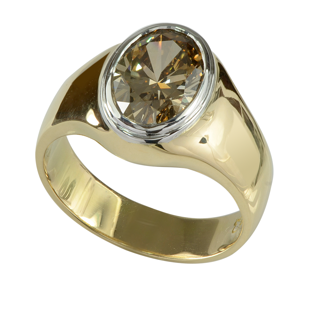 Signet Champagne Diamond Ring