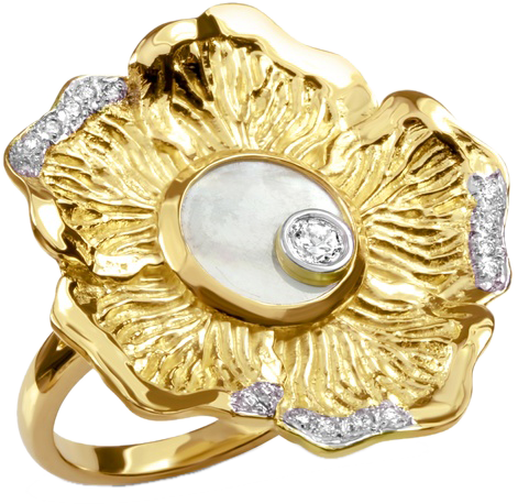 Floriale Ring Mother of Pearl & Diamond (9ct Yellow Gold)