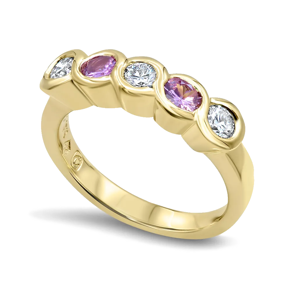 Lisa Ring - Diamond & Pink Sapphires