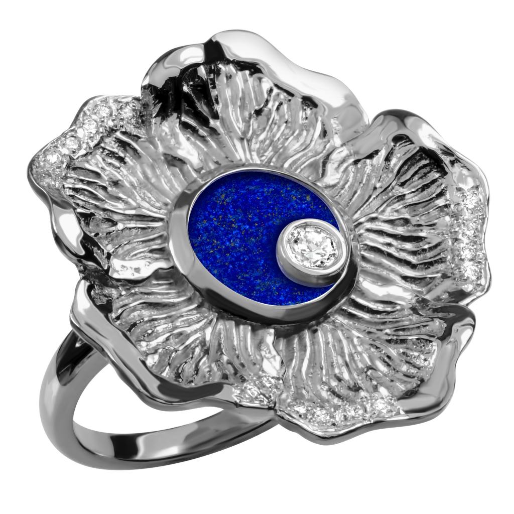 Floriale Ring Lapis Lazuli & Diamond (9ct White Gold)