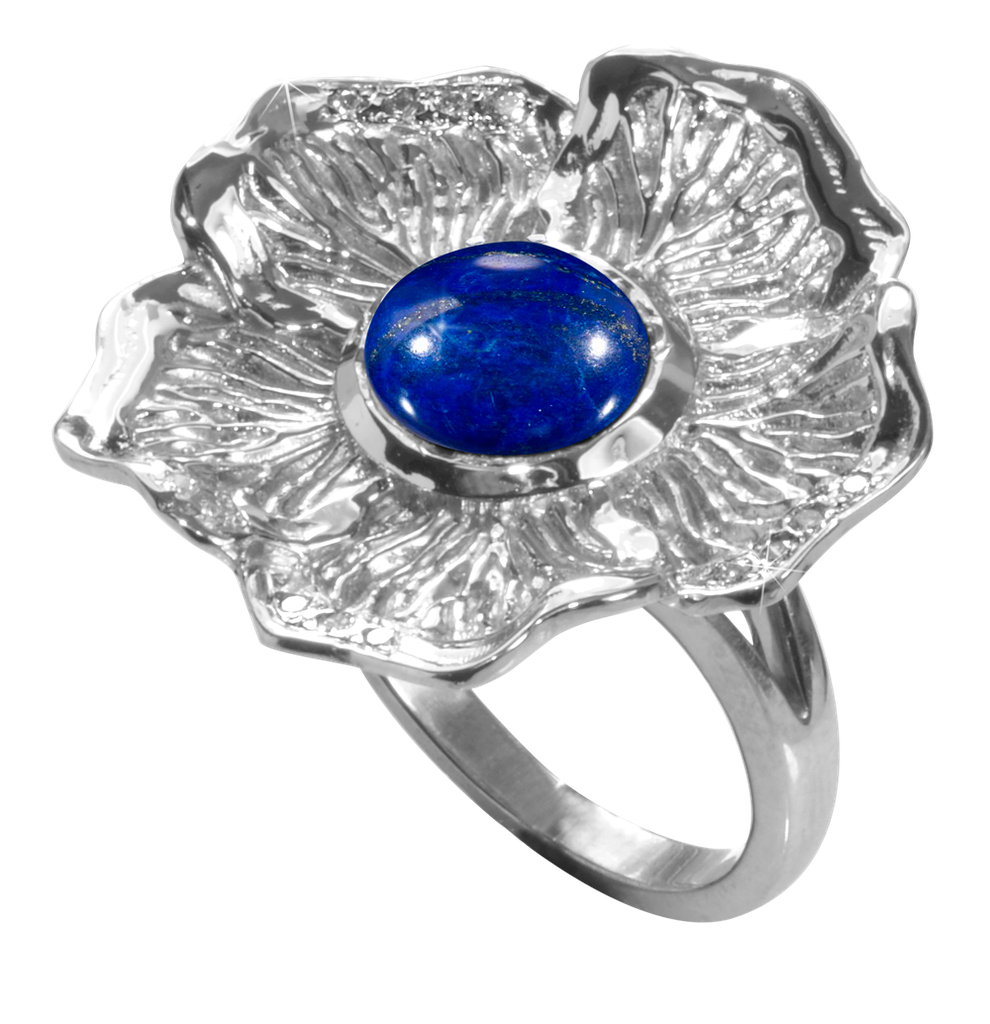 Floriale Ring Lapis Lazuli (9ct White Gold)