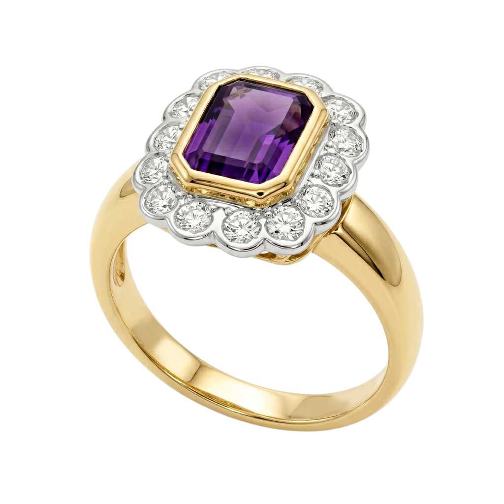 Amethyst and Diamond Ring 