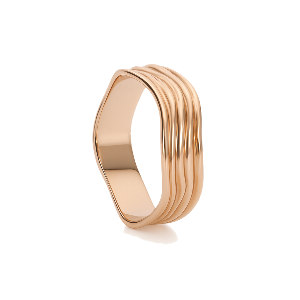 Ripple Wave Ring in Rose Gold