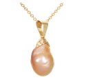 Beach Apricot Baroque Pearl Pendant
