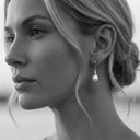 Tulip Freshwater Pearl Drop Earrings in Rose Gold