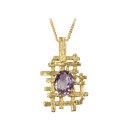 Bark Pendant with Amethyst