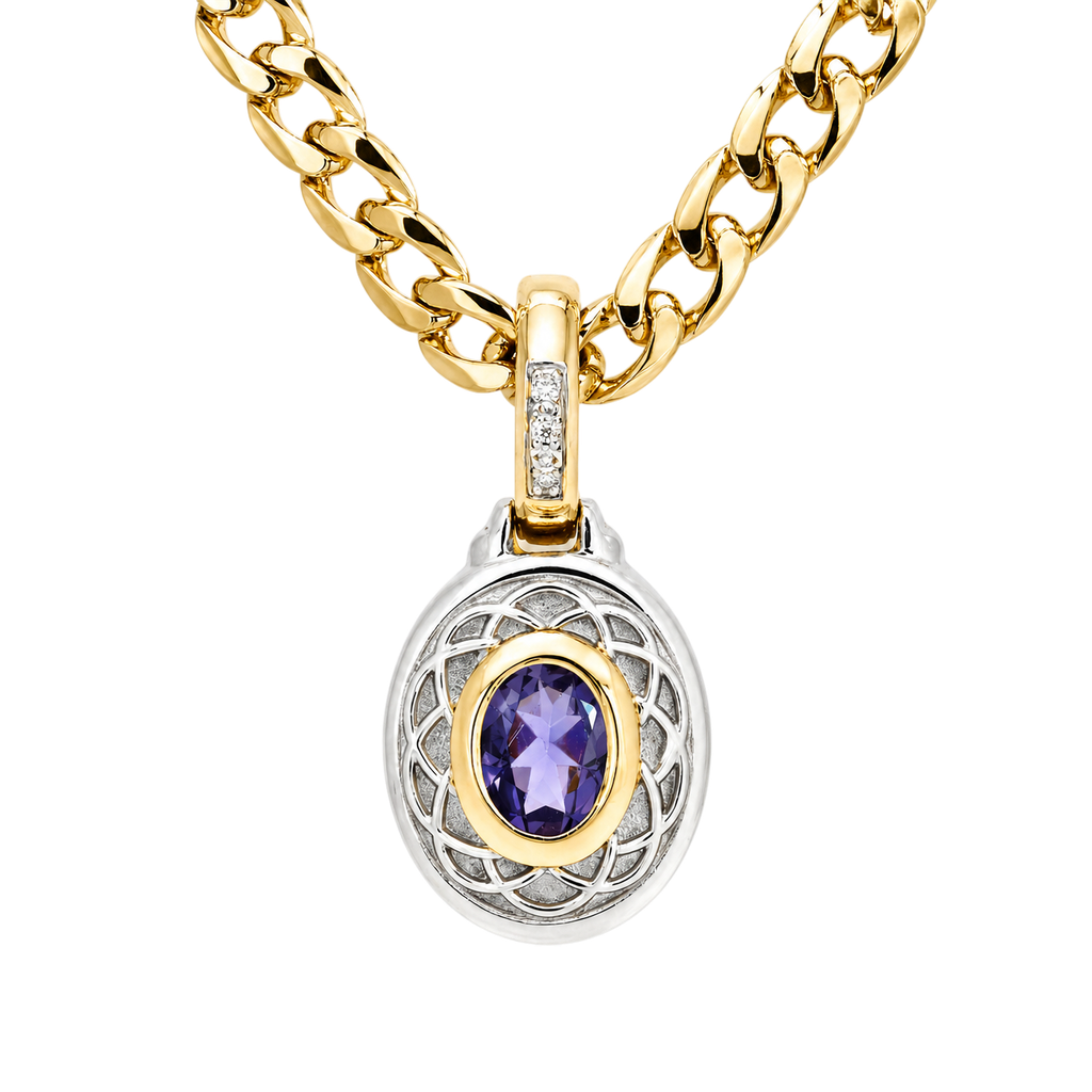 Iolite Weave Pendant