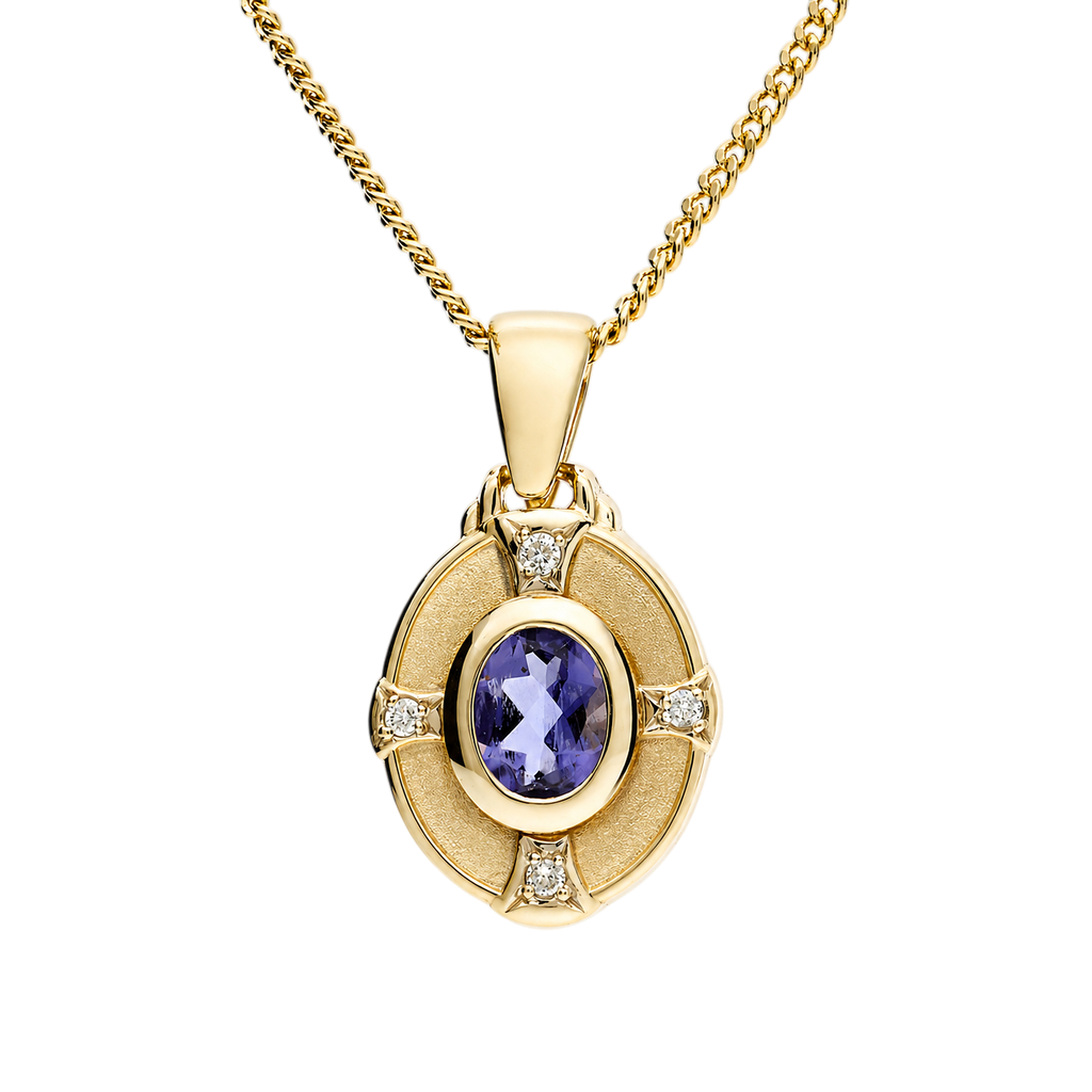 Iolite Cross Pendant 