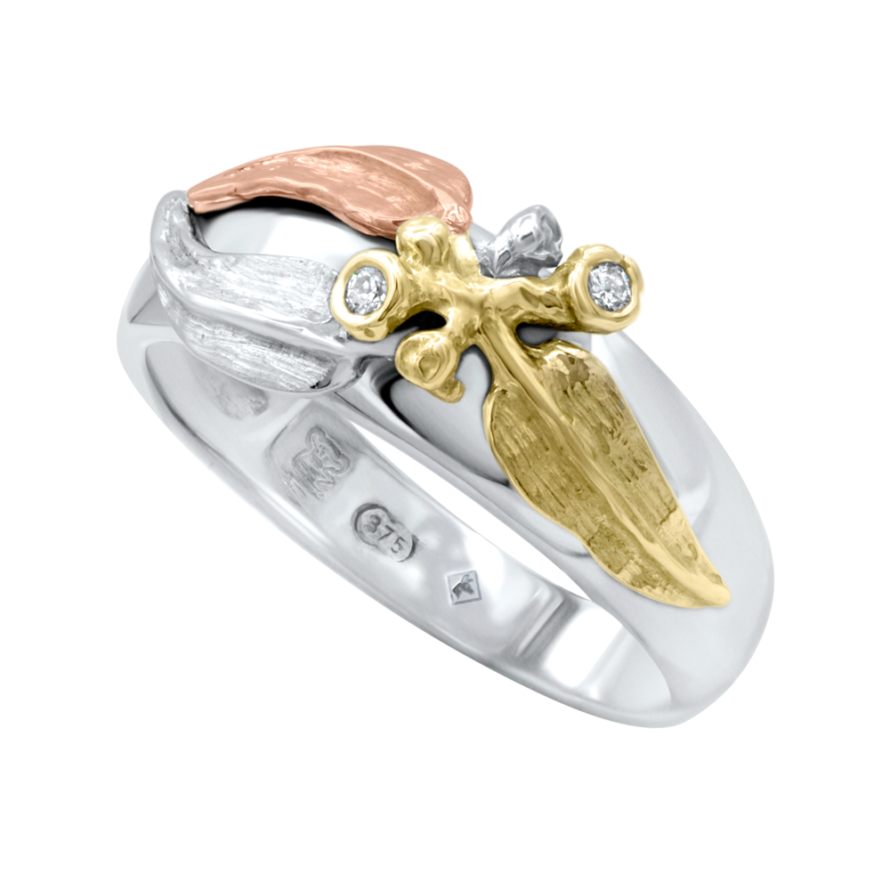 Daintree Gum Leaf White Gold Ring