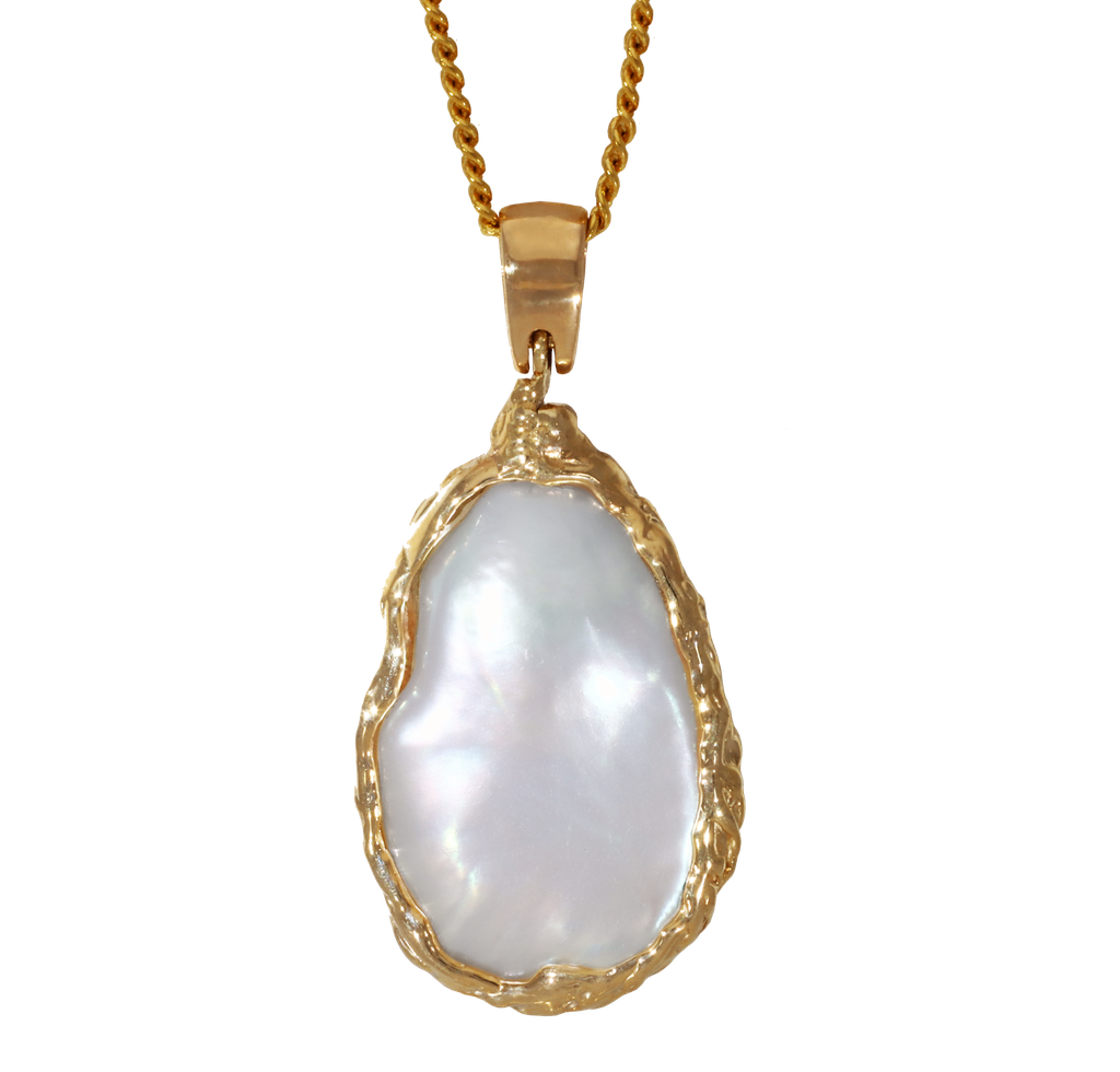 Beach Freeform Keshi Pearl Pendant