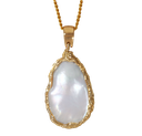 Beach Freeform Keshi Pearl Pendant
