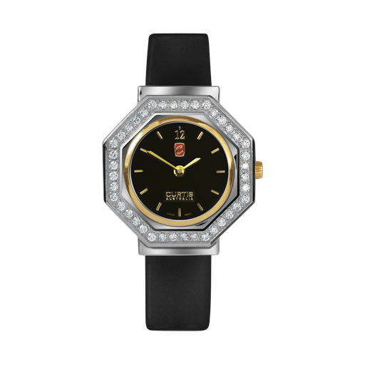 Fortuna Ladies Diamond Watch Black Dial