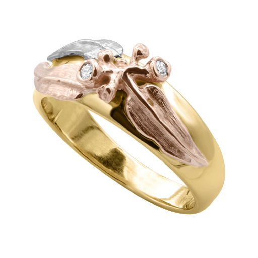 Daintree Gum Leaf Yellow Gold Ring 