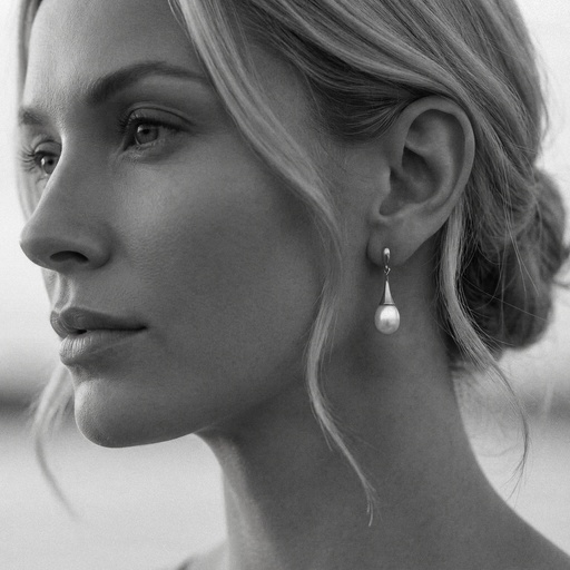Tulip Freshwater Pearl Drop Earrings in Rose Gold