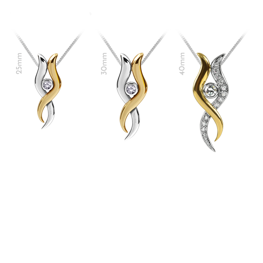 Life Diamond Pendant size comparison