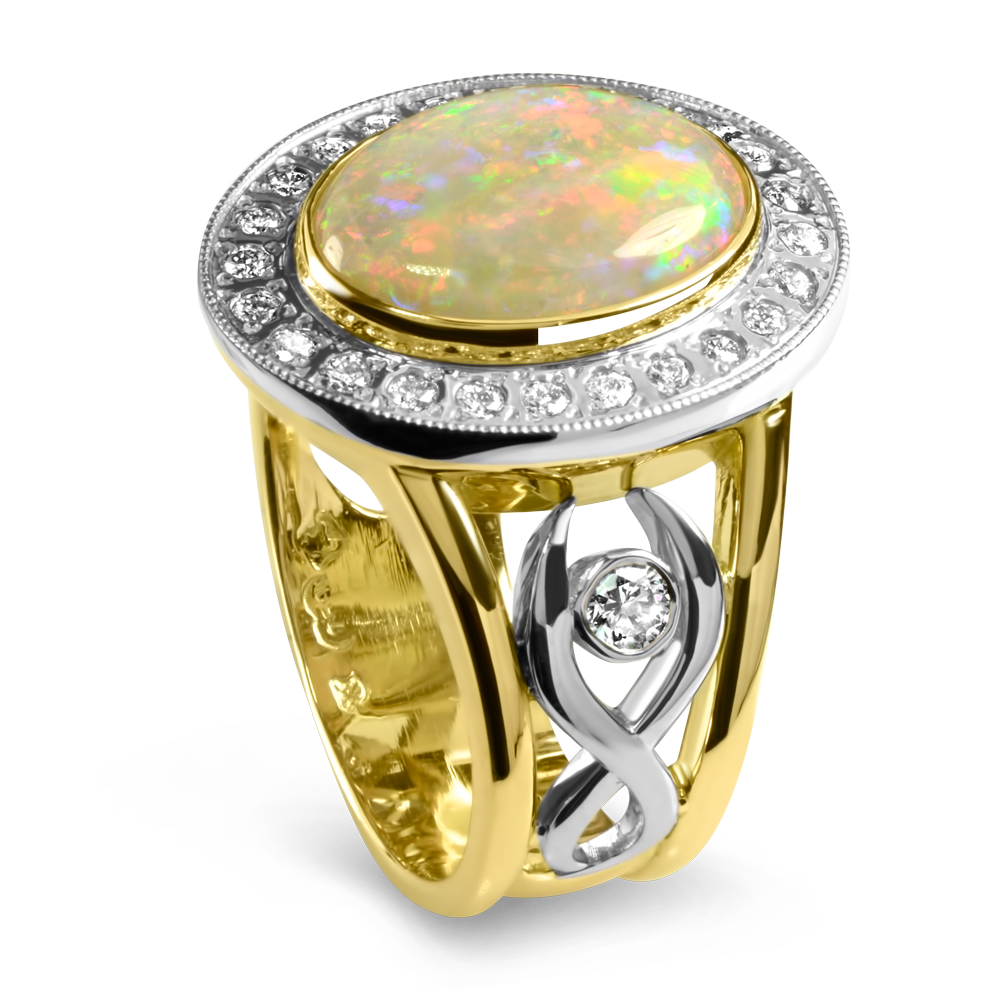Life Ring Opal and Diamond 