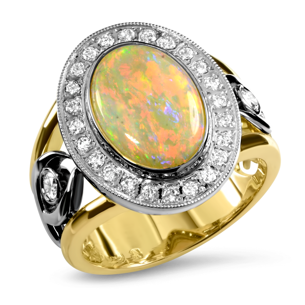 Life Ring Opal and Diamond 
