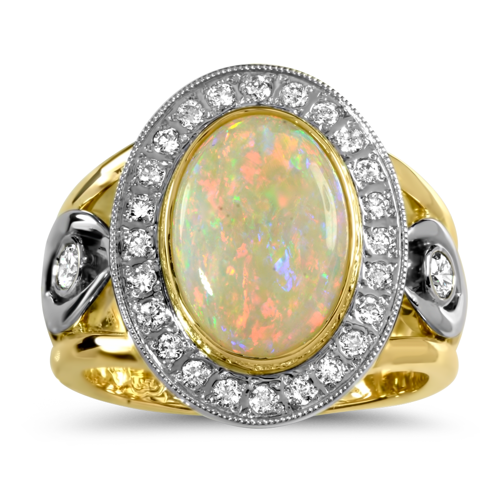 Life Ring Opal and Diamond 
