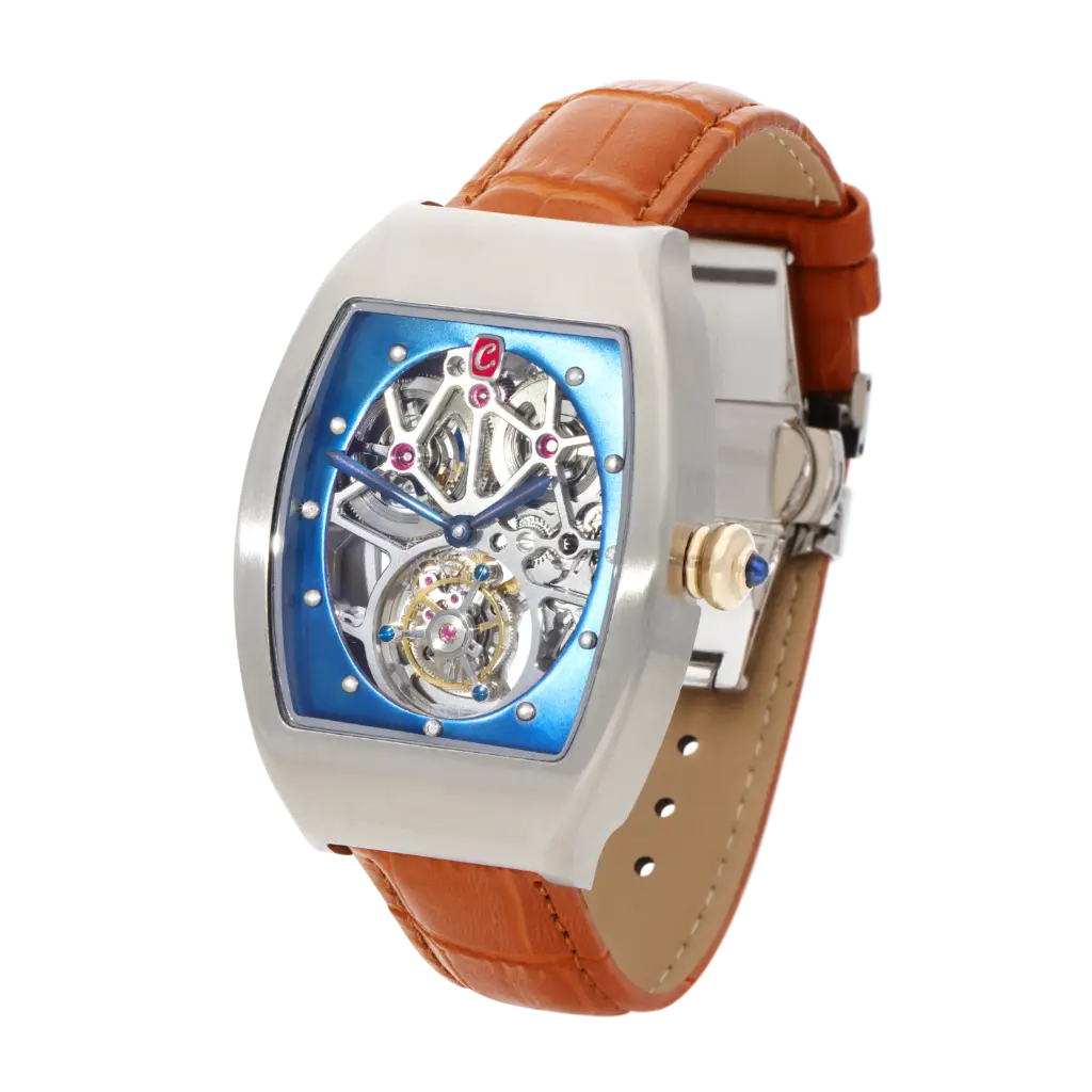 DIGITAL_Mechanika_Blue Dial_Tan Band_Angle_.webp