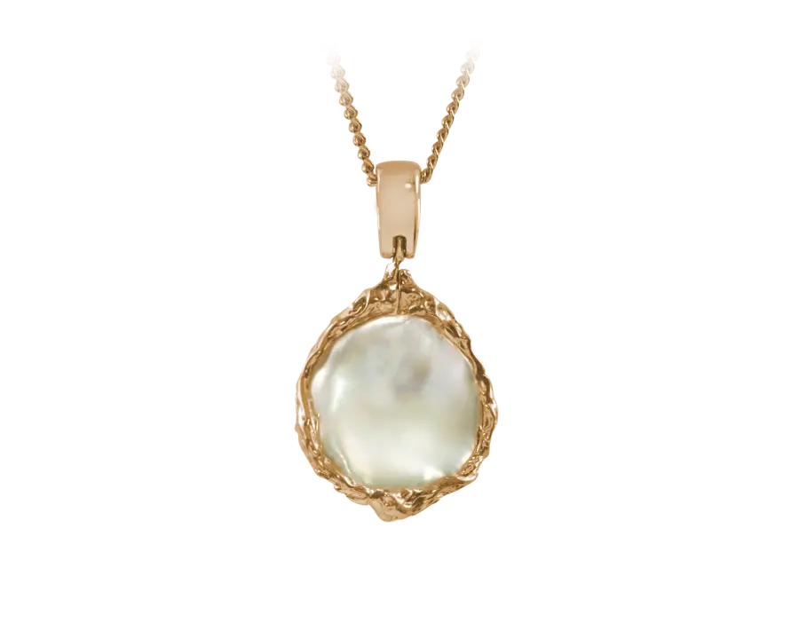 Rose Gold Freeform Keshi Pearl Pendant.webp
