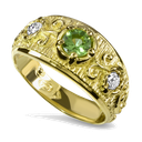 Bark Ring Scrolls Tsavorite & Diamond