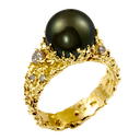 Beach Tahitian Pearl & Diamond Ring in Yellow Gold