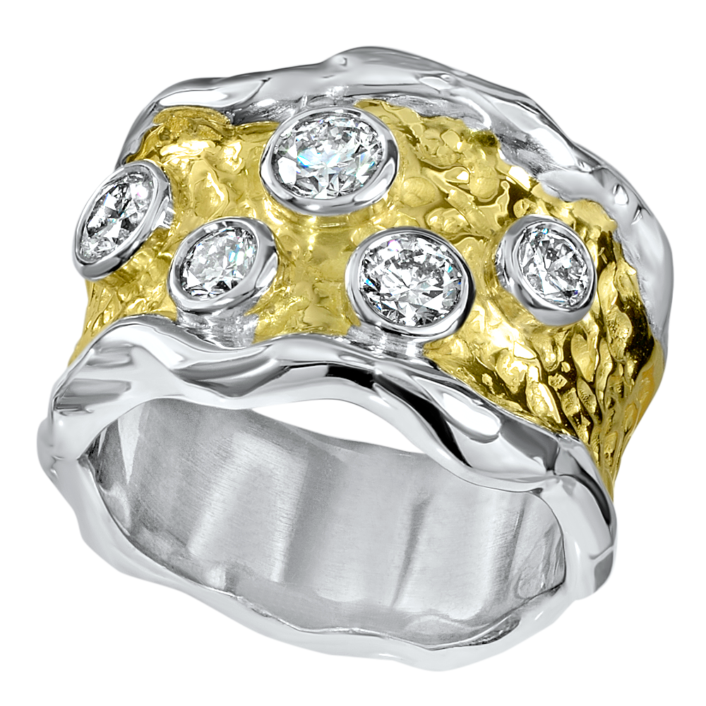 Beach Ring with Diamond Scatter