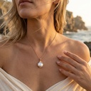 Beach Freeform Keshi Pearl Pendant in Rose Gold