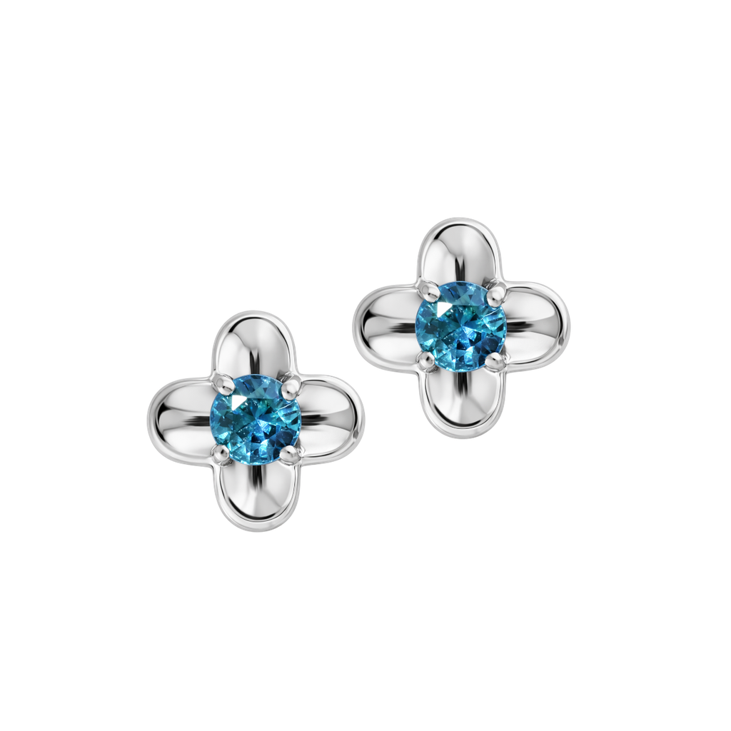 Flower Stud with Sapphires
