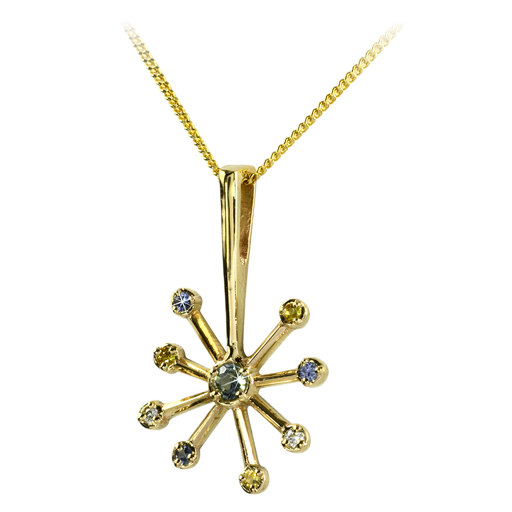 Colours Starburst Pendant (9ct Yellow Gold)