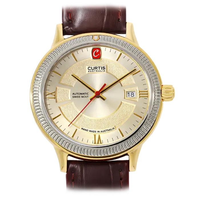 Curtis Australia Motima Rt Champagne 18ct Gold Watch 120
