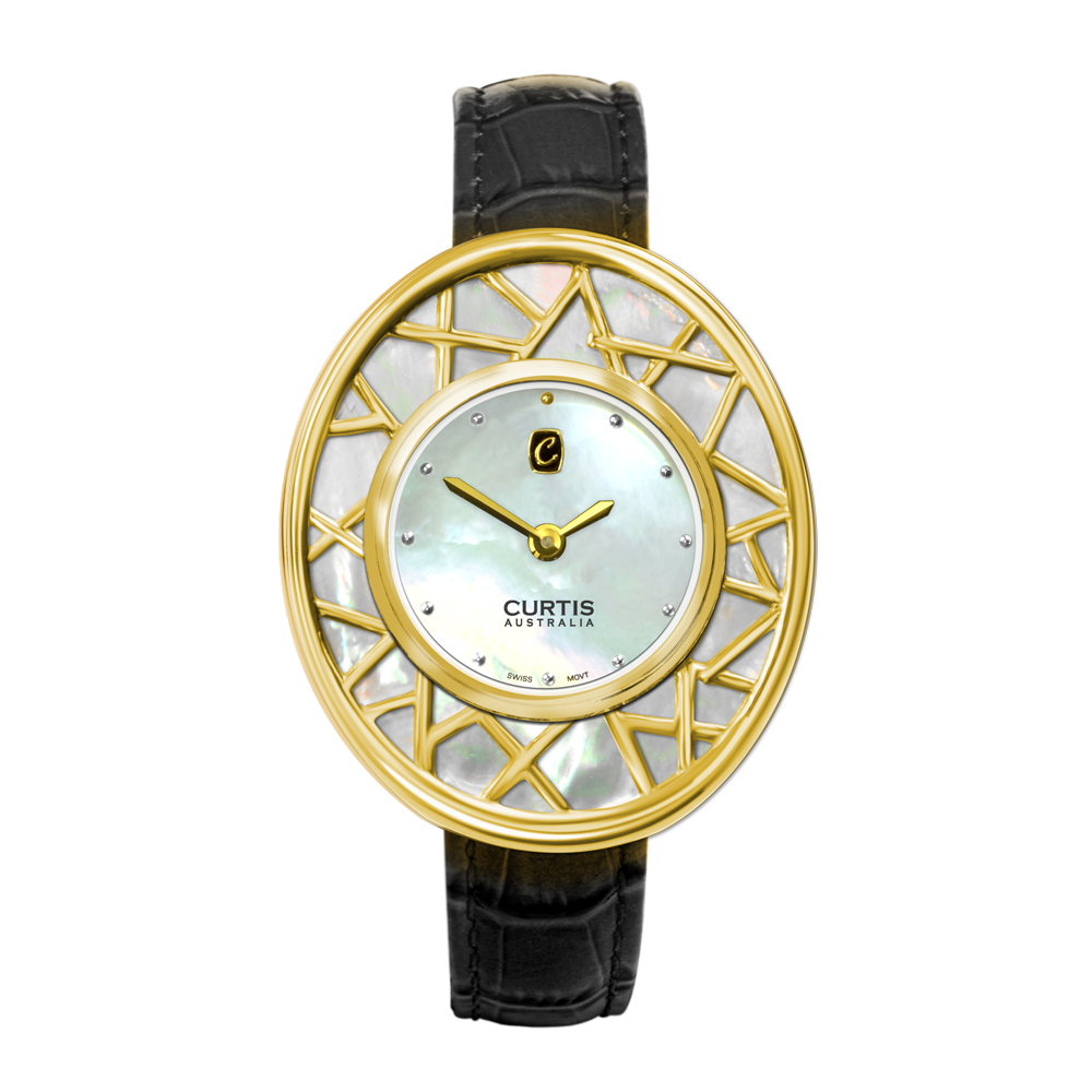 Curtis Australia Myst Ladies Watch Yellow Gold Mother Of Pearl Dial 159