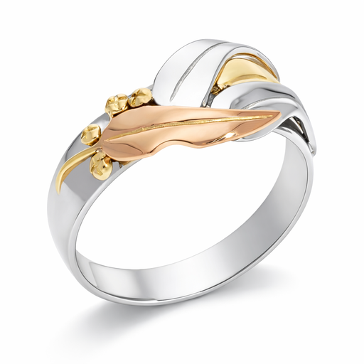 Manna Gum Leaf Ring White Gold