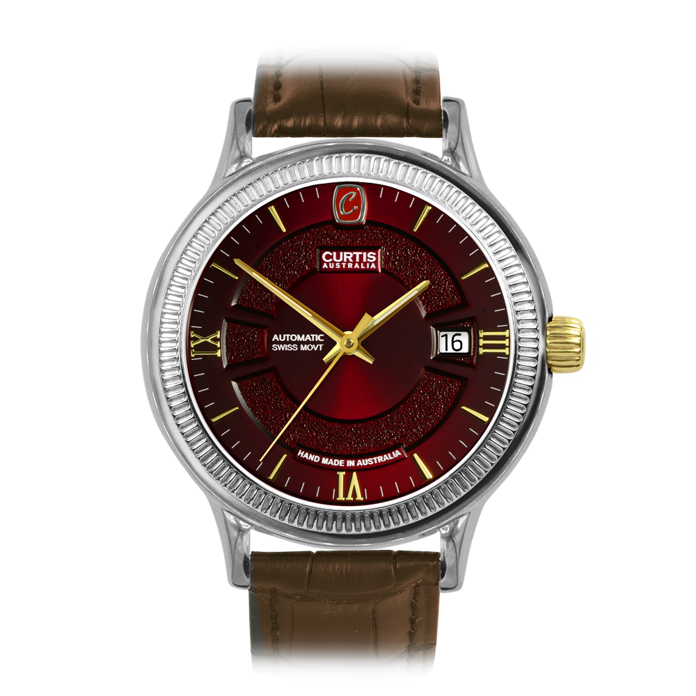 Curtis Australia Motima Rt Burgundy Dial Watch 172