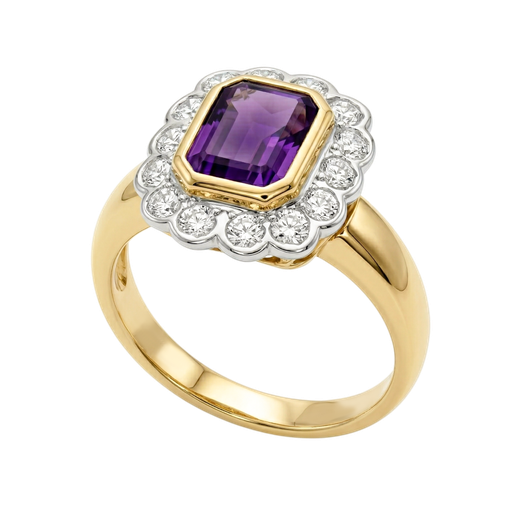 Amethyst and Diamond Ring 