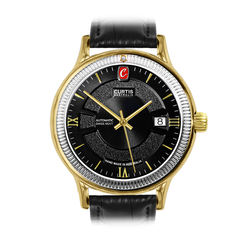 Curtis Australia Motima Rt Jet Black 9ct Watch With Diamond 291