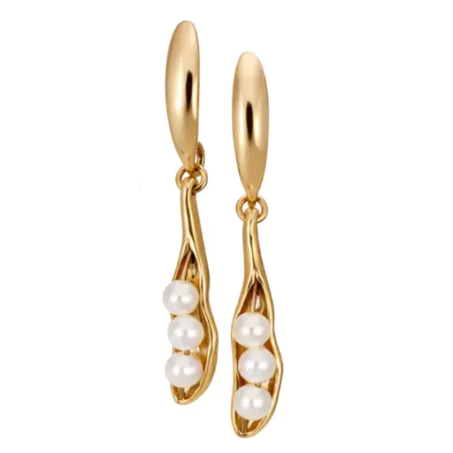 Peas in a Pod Pearl Drop Earrings